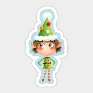 Happy Christmas Elf Sticker